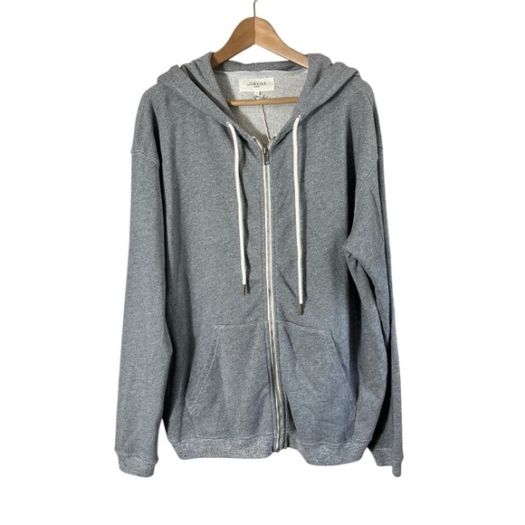 THE GREAT. MAN Varsity Grey The Men's Zip Up Hoodie - Picture 3 of 12